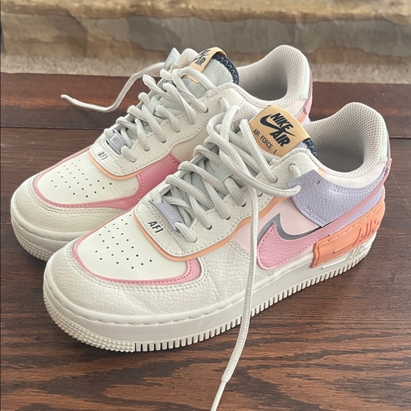 Women’s Nike Air Force 1 Shadow Orange Chalk Pink Glaze - Picture 1 of 10
